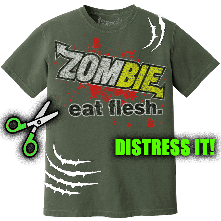 ZOMBIES EAT FLESH! *DYED GREEN*
