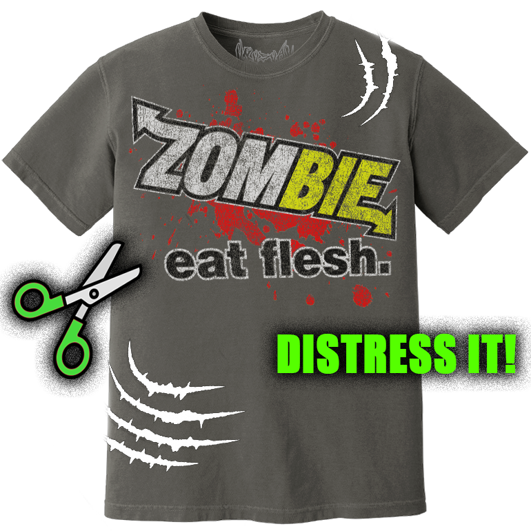ZOMBIES EAT FLESH! *DYED GRAY*